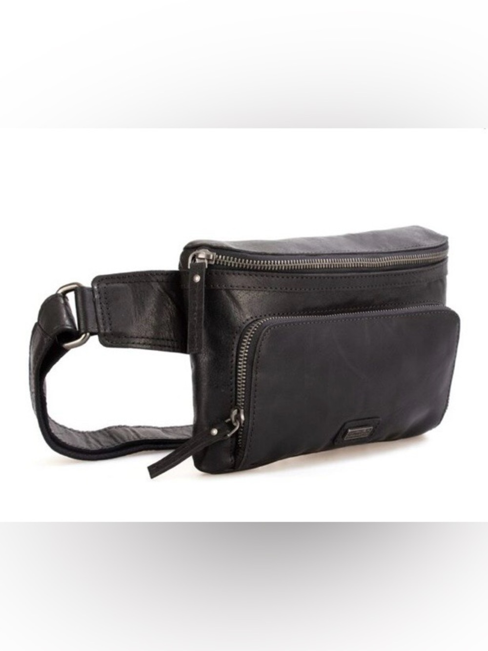 SPIKES & SPARROW LEATHER HIP BAG - OREGON - BLACK - Picture 2 of 15